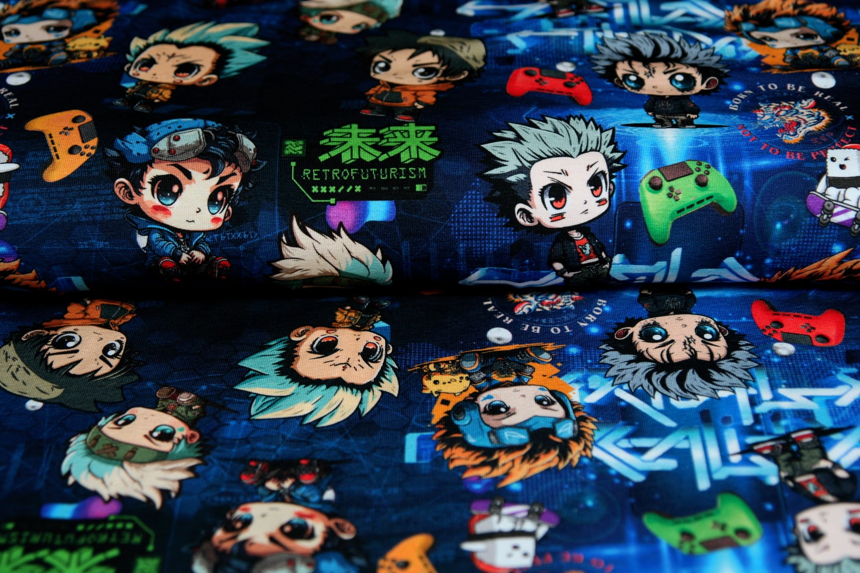 Úplet potisk kluk indián na modré