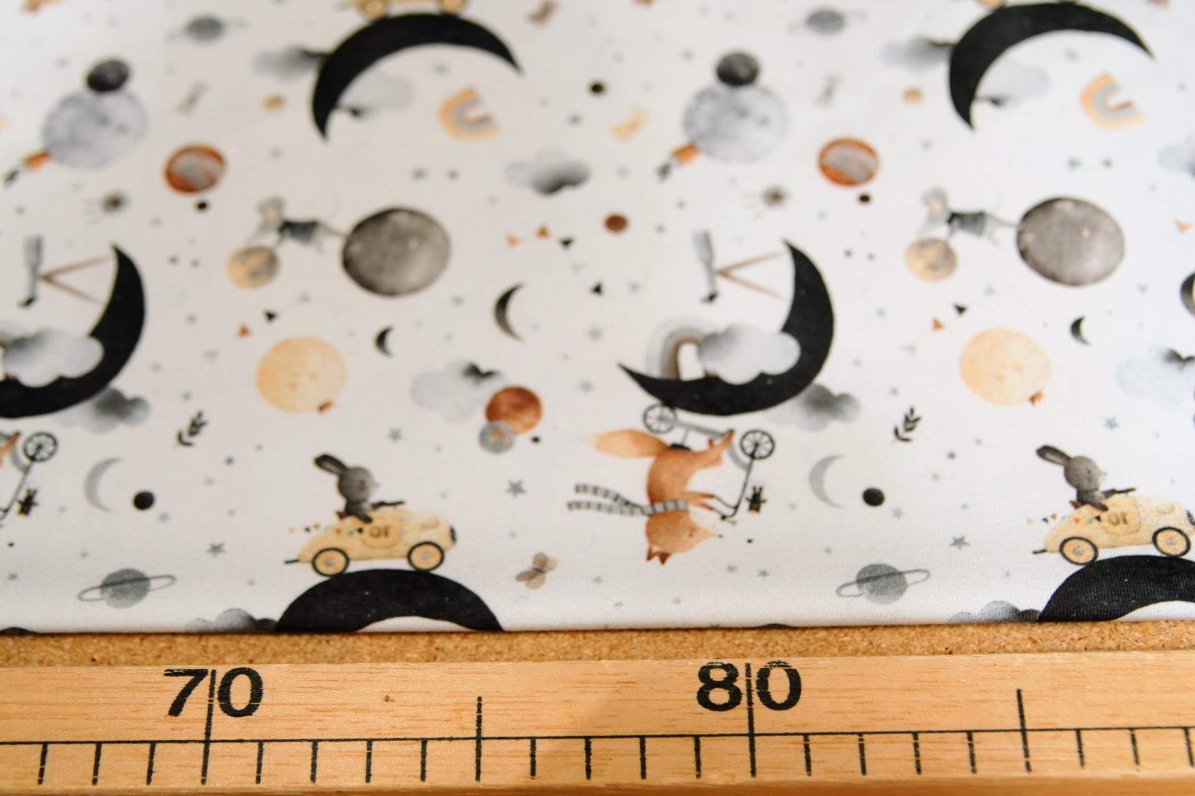 Úplet zvířátka na měsíci na světlé