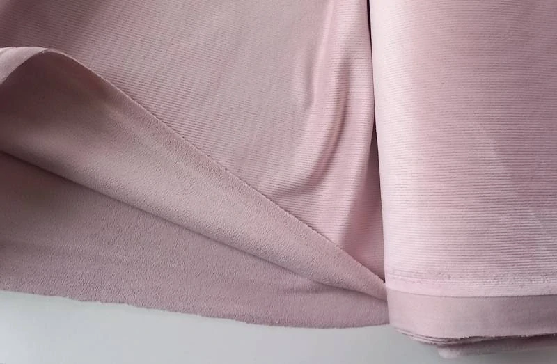 Manšestr s fleecem světle růžový