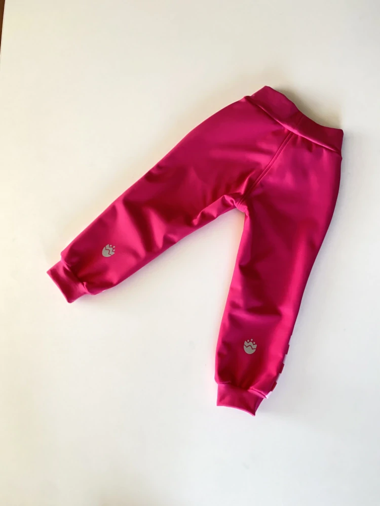 Dětské Softshellové kalhoty vel.98 - růžové s puntíkem 