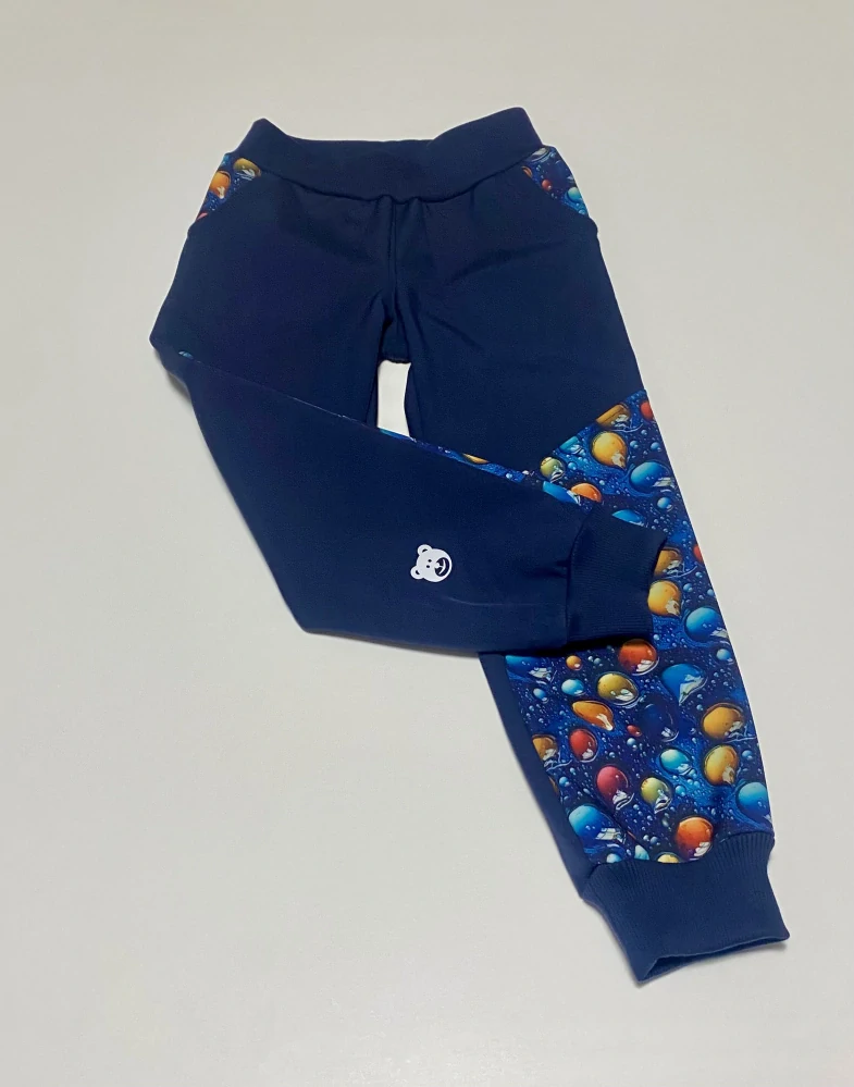 Dětské Softshellové kalhoty vel.92 - tm. modré s balónky
