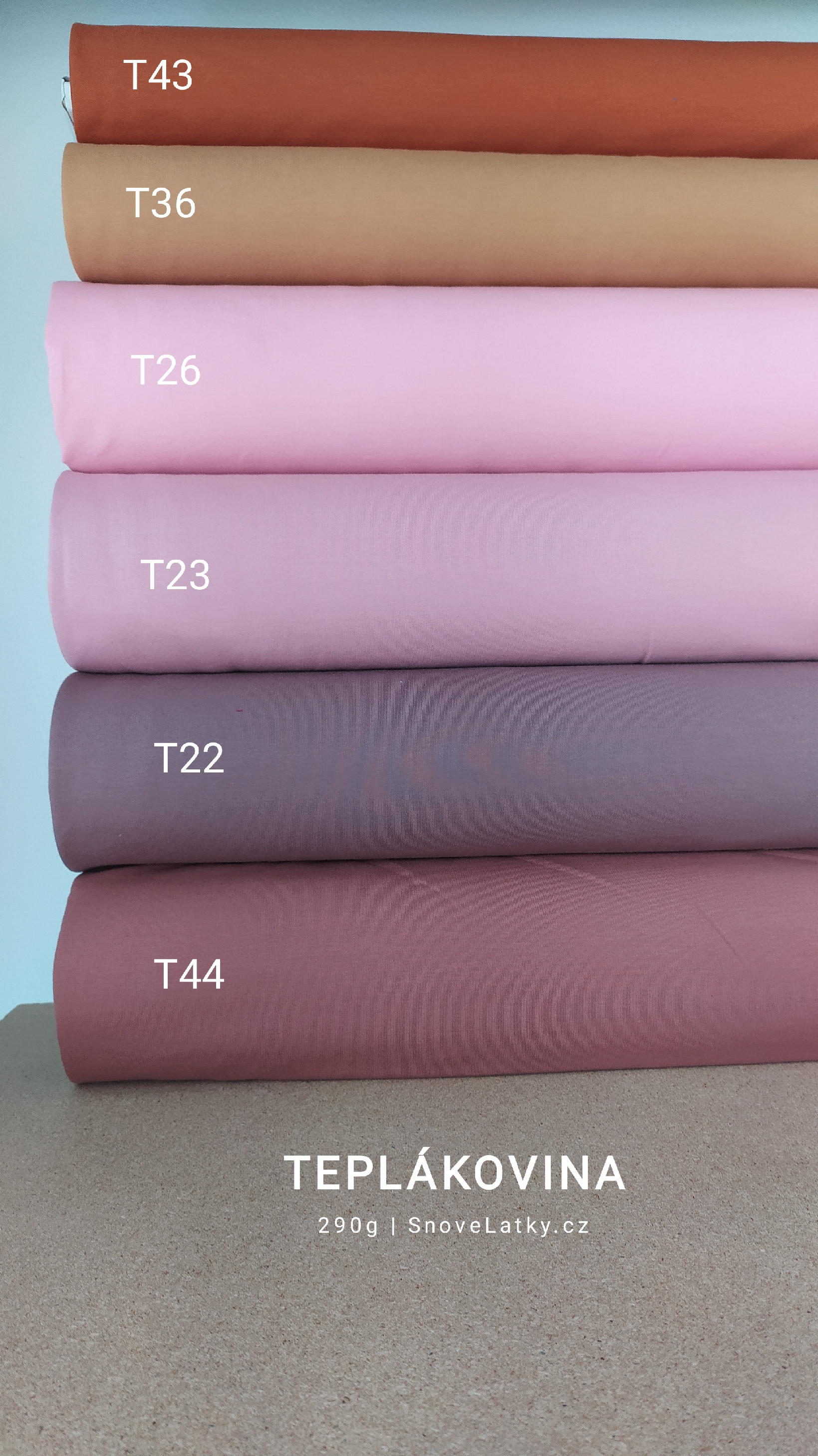 Teplákovina jednobarevná hnědá rezavá 290g