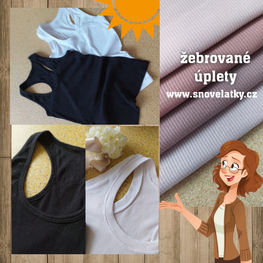 Úplet žebrovaný jeans