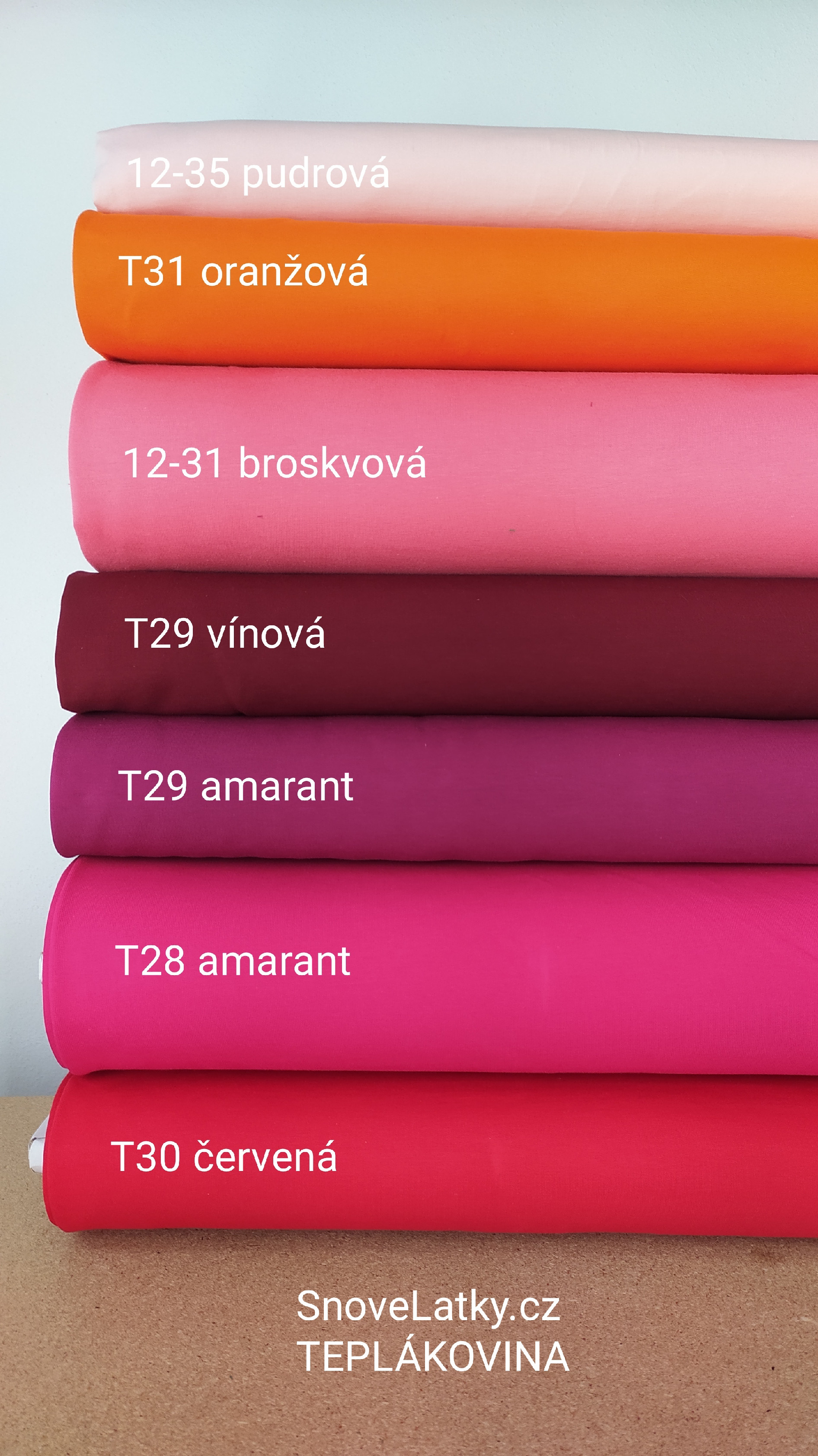 Teplákovina jednobarevná červená 290g