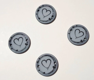 Knoflík staromodrý srdce 25mm