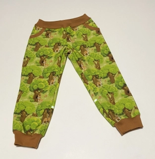 Dětské Softshellové kalhoty vel.98 - koloušek se stromy 