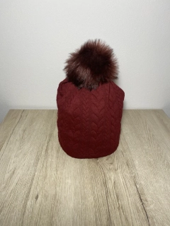 Čepice s bambulí vel.52 Bordo