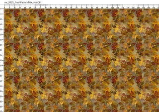 Teplákovina potisk květiny a listy 