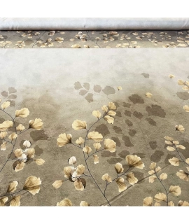 Teplákovina potisk lístečky na pískové