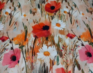 Teplákovina s máky a kopretinami 🌸