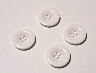 Knoflík plastový bílý 34mm