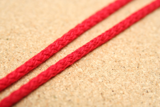 Bavlněná šňůra kulatá červená 4 mm