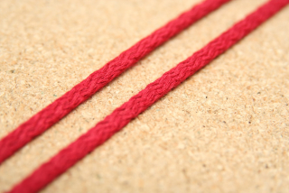 Bavlněná šňůra kulatá červeno-vínová 4 mm