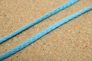 Bavlněná šňůra kulatá modrá baby 4 mm