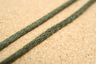 Bavlněná šňůra kulatá khaki 4 mm