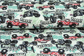 Úplet červený truck na melé ekru