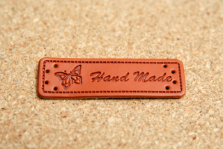 Cedulka Handmade hnědá 15mm x 50mm