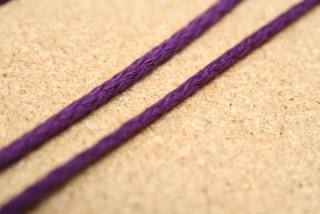 Bavlněná šňůra kulatá fialová tmavá 4 mm