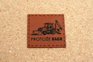 Koženkový štítek na oblečení PROTOŽE BAGR